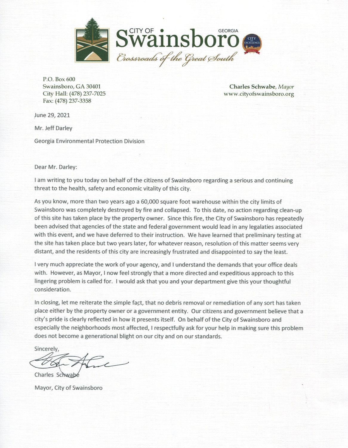 Letter From The Mayor | Emanuel County Live